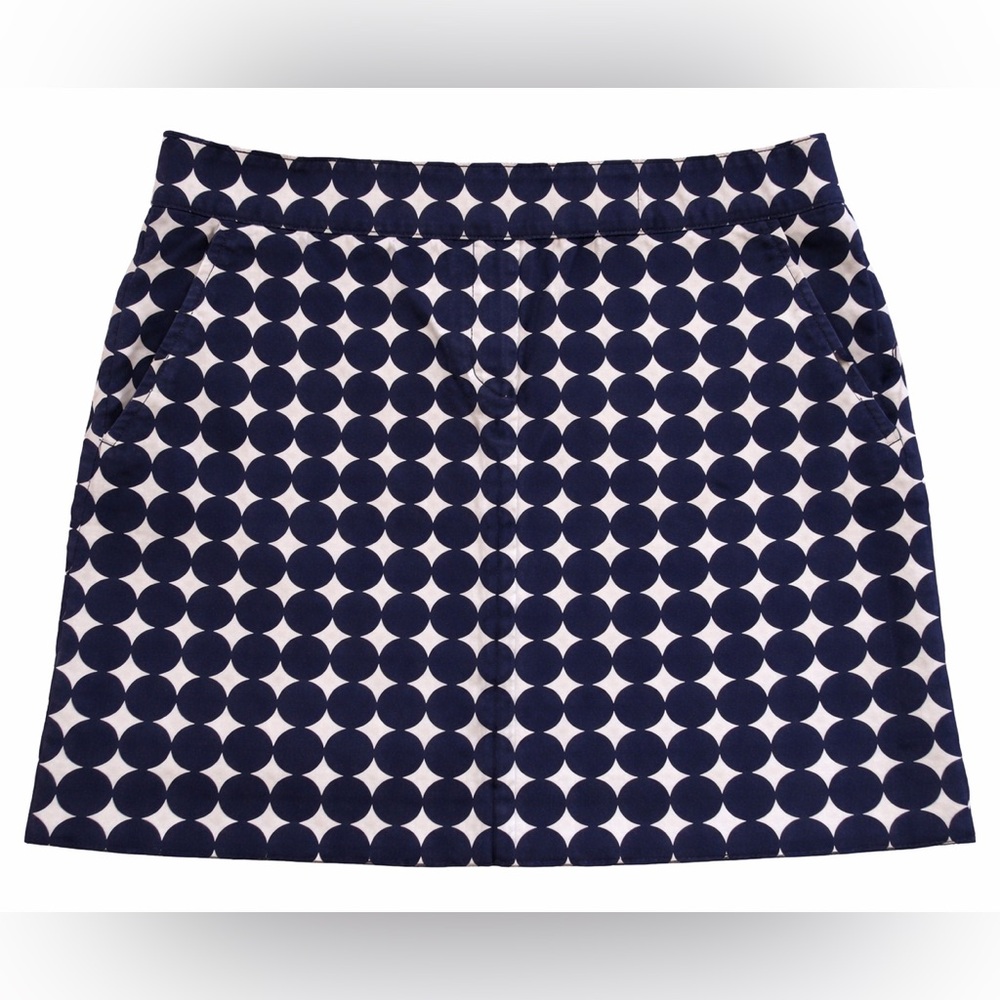 🖤🤍 J.Crew Navy & White Geometric Cotton Mini Skirt Size 0